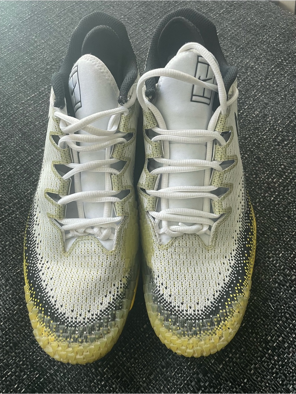 Nike Men's Knit Running Shoes - White, Yellow & Black